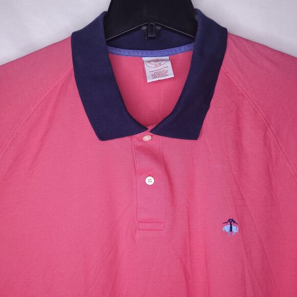 Brooks Brothers Polo Shirt Mens XXL Red, Navy Sheep Pima Cotton Performance - Picture 1 of 10
